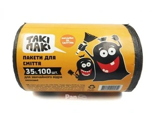 Пакети для сміття Такі Пакі 35 л 100 шт чорний (220054)