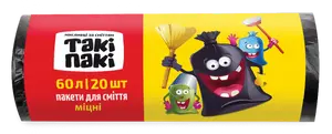 Пакети для сміття Такі Пакі 60 л 20 шт міцний чорний (220092)