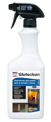 Засіб для миття скла камінів та печей, 0,75л з тригером Glutoclean (336)