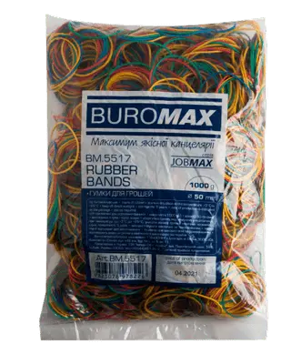Гумки для грошей Buromax JOBMAX 1000 г асорті d 50 мм (BM.5517)