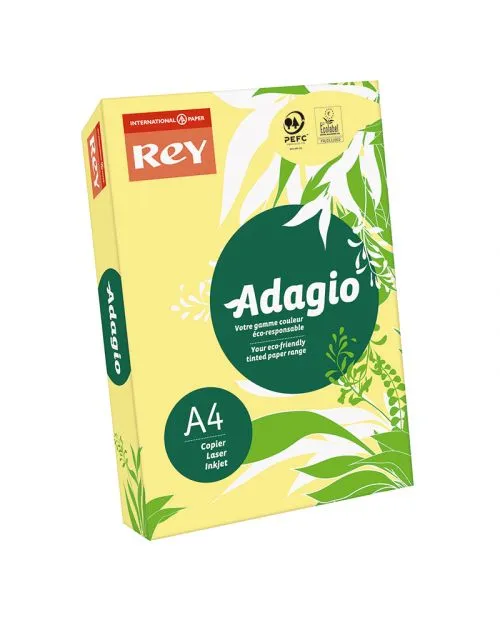 Папір кольоровий REY Adagio Banana 15 А4 80г/м2 жовтий неон 500 арк. (16.7365)
