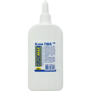 Клей ПВА Buromax 300мл Люкс ковпачок-дозатор (BM.4837)