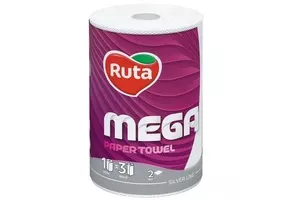 Рушники паперові Ruta Mega 2-х шарові 1 рул/уп білі (893653)
