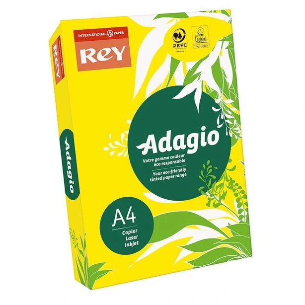 Папір кольоровий REY Adagio Yellow 66  А4 80г/м2 жовтий  інтенсив 500 арк. (16.7360)