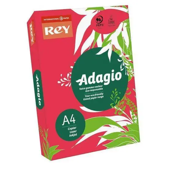 Папір кольоровий REY Adagio Red 22 А4 160г/м2 червоний інтенсив 250 арк. (16.7417)