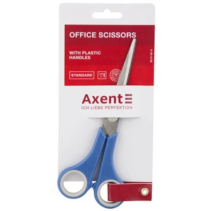 Ножиці офісні Axent Standard сіро-синій 17 см пластик з гумовою вставкою (6215-02-A)