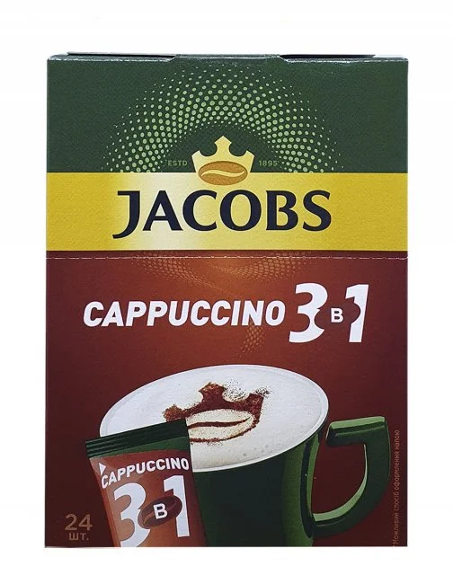 Кавовий напій 3в1 у стіків Jacobs Cappuccino 12,5 г х 24 шт (20715)