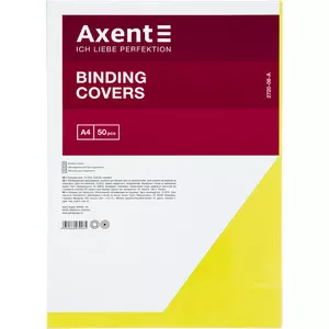 Обкладинка пластикова прозора А4, 50шт, жовта, 180мкм, 2720-08-A, Axent