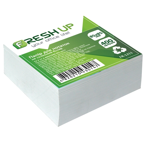 Папір для нотаток Fresh Up 85х85мм 400арк.білий не клеєний (FR-1211)