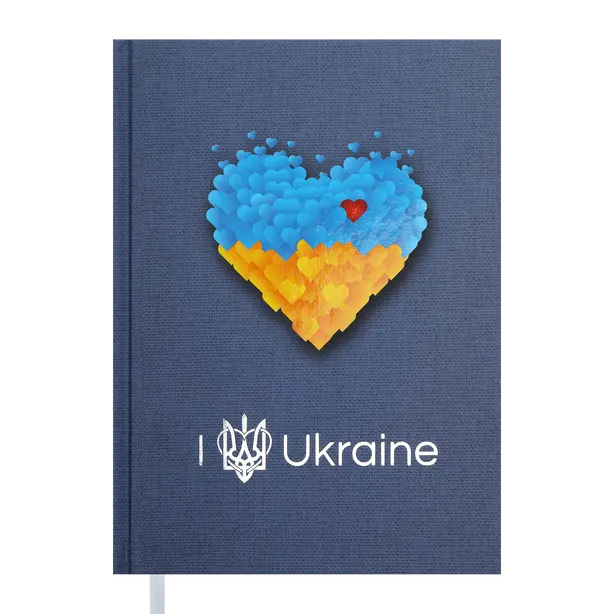 Щоденник недатований А5 Buromax 288 арк. Ukraine сірий  (ВМ.2021-09) 
