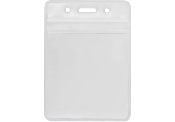 Бейдж вертикальний Optima 91х128мм замок zip lock PVC прозорий (O45629)