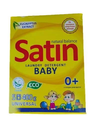 Пральний порошок дитячий Satin Organic Універсальний 0,4 кг (702878)