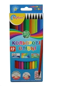 Набір олівців 12 кольорів ECO пластик Барвінок  5-202/6 (01152720)