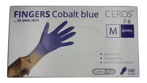 Рукавиці нітрилові Fingers Cobalt Blue неприпудрені нестерильні розмір M 100 шт/уп  (6634160)
