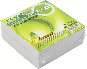 Папір для нотаток CRYSTAL ECO 85х85мм 400арк. клеєний (33.68)