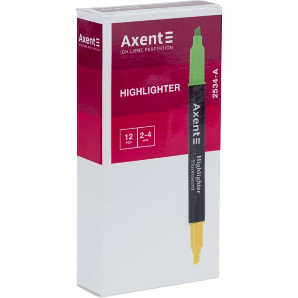 Маркер текстовий Axent Highlighter Dual помаранчево - жовтий 2-4 мм клиноподібний (2534-12-А). Фото 2