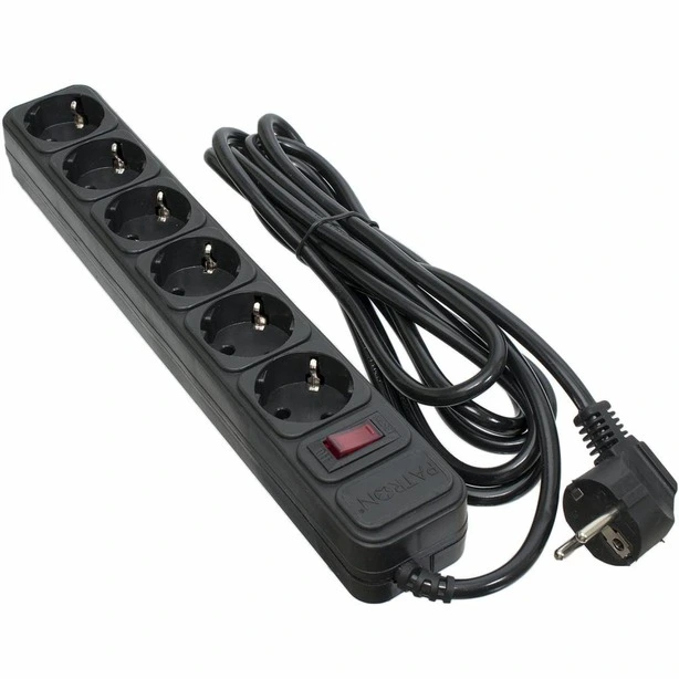 Мережевий фільтр живлення PaTron SP1063 3м 6 розеток чорний (U0344477)