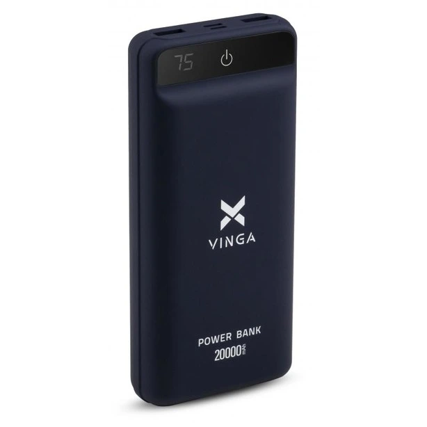 Повербанк Vinga VPB2QLSP 20000 mAh QC3.0 Display soft touch purple (U0399402)