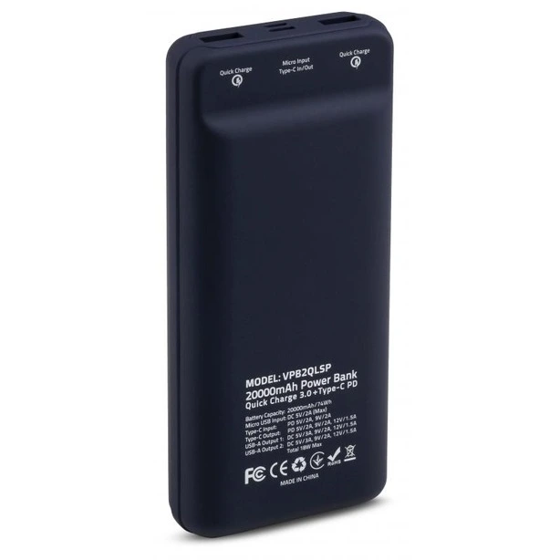 Повербанк Vinga VPB2QLSP 20000 mAh QC3.0 Display soft touch purple (U0399402). Фото 2
