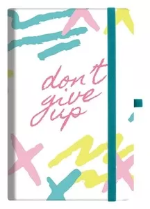 Зошит офісний "dont_give_up" Optima A5 128арк. лінія тверда палітурка з гумкою білий (O20812-23)