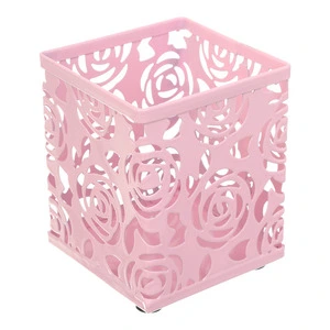 Стакан для ручок Rose Pastel рожева квадратна метал (BM.6205-10)