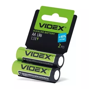 Батарейки Videx LR06/АА лужні 1.5 V/1200 mAh 2 шт/уп. (290898)