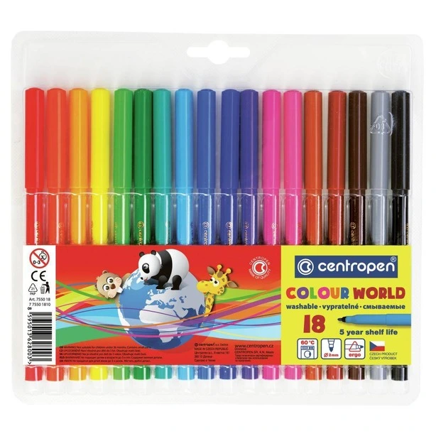 Фломастери 18 кольорів Centropen (7550/18)
