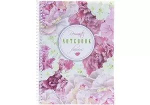 Зошит офісний Economix "Spring Mood Pink Flowers" А5 80арк. пружина збоку клітинка пластикова політурка асорті (E21952-04)