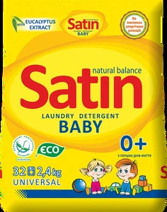 Пральний порошок дитячий Satin Organic Універсальний 2,4 кг (702908)