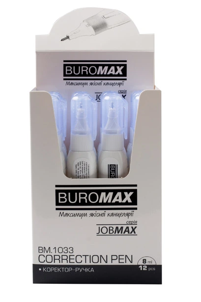 Коректор-ручка Buromax з металевим наконечником 8 мл. (BM.1033). Фото 3