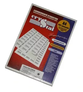 Етикетка Crystal Premium 16 шт. 105х37,1 мм А4 100арк. (16.7082)