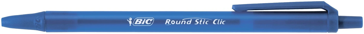Ручка кулькова автоматична BIC Round Stick Clic чорнило синє 1.0 мм пластик (bc926376)