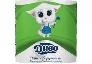 Рушники паперові ТМ Диво Aroma 2-х шарові 2шт/уп  на гільзі білі (837443)