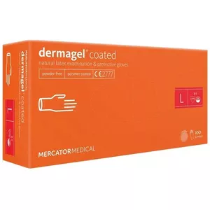 Рукавиці латексні Dermagel нестерильні без пудри L 100 шт/уп (6634005)