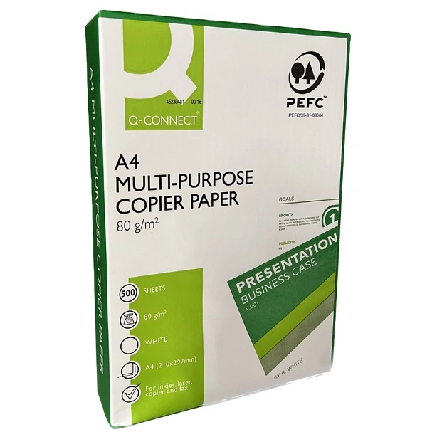 Папір офісний Q-CONNECT А4 80г/м2 клас B 500 арк. (KF01087)