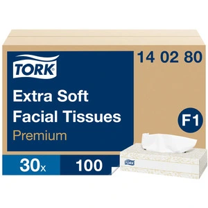 Серветки косметичні Tork Premium супер м'які 2-х шарові 100 шт/уп (140280). Фото 2