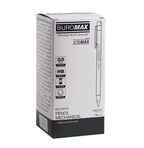 Олівець механічний Buromax ванільний  пластиковий круглий HB 0.5 мм з гумкою (BM.8654-47). Фото 2