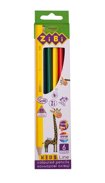 Кольорові олівці Zbi KIDS LINE 6 кольорів  (ZB.2413)