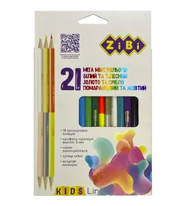 Олівці кольорові Zibi 21 кольорів 3 двосторон 15 тригранний (ZB.2441)