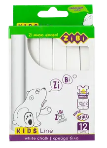 Крейда Zibi KIDS Line біла квадратна 12 шт., картонна коробка (ZB.6703-12)