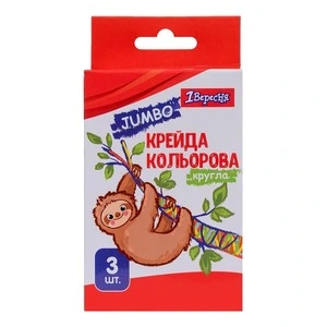 Крейда JUMBO 1Вересня "Zoo Land" кольорова 3 шт.  (400439)