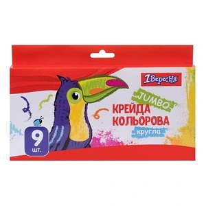 Крейда JUMBO 1Вересня "Zoo Land" кольорова 9 шт. (400447)