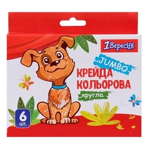 Крейда JUMBO 1Вересня "Zoo Land" кольорова 6 шт.  (400440)