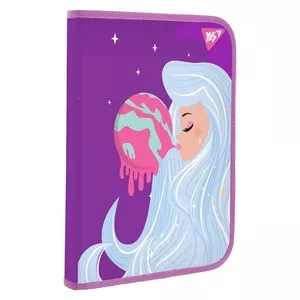 Папка факультативна YES "Space Girl" A4 пластикова на блискавці (491968)