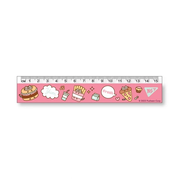 Лінійка YES Pusheen 15см пластик (370609)