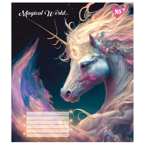 Зошит шкільний YES Magical world А5 12 арк. коса лінія м'яка політурка (766309). Фото 3