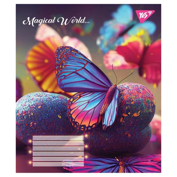 Зошит шкільний YES Magical world А5 12 арк. коса лінія м'яка політурка (766309). Фото 4