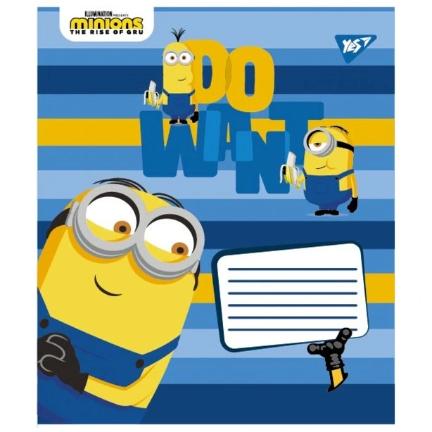 Зошит шкільний YES Minions2 А5 12 арк. коса лінія м'яка політурка (766198). Фото 3