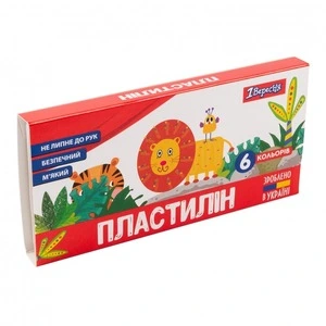 Пластилін 1Вересня "Zoo Land" 6 кольорів 120г  (540512)