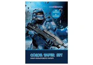 Набір кольорового паперу  Cool For School А4 16арк. 8 кольорів 45 г/м2 (CF05280-02). Фото 2
